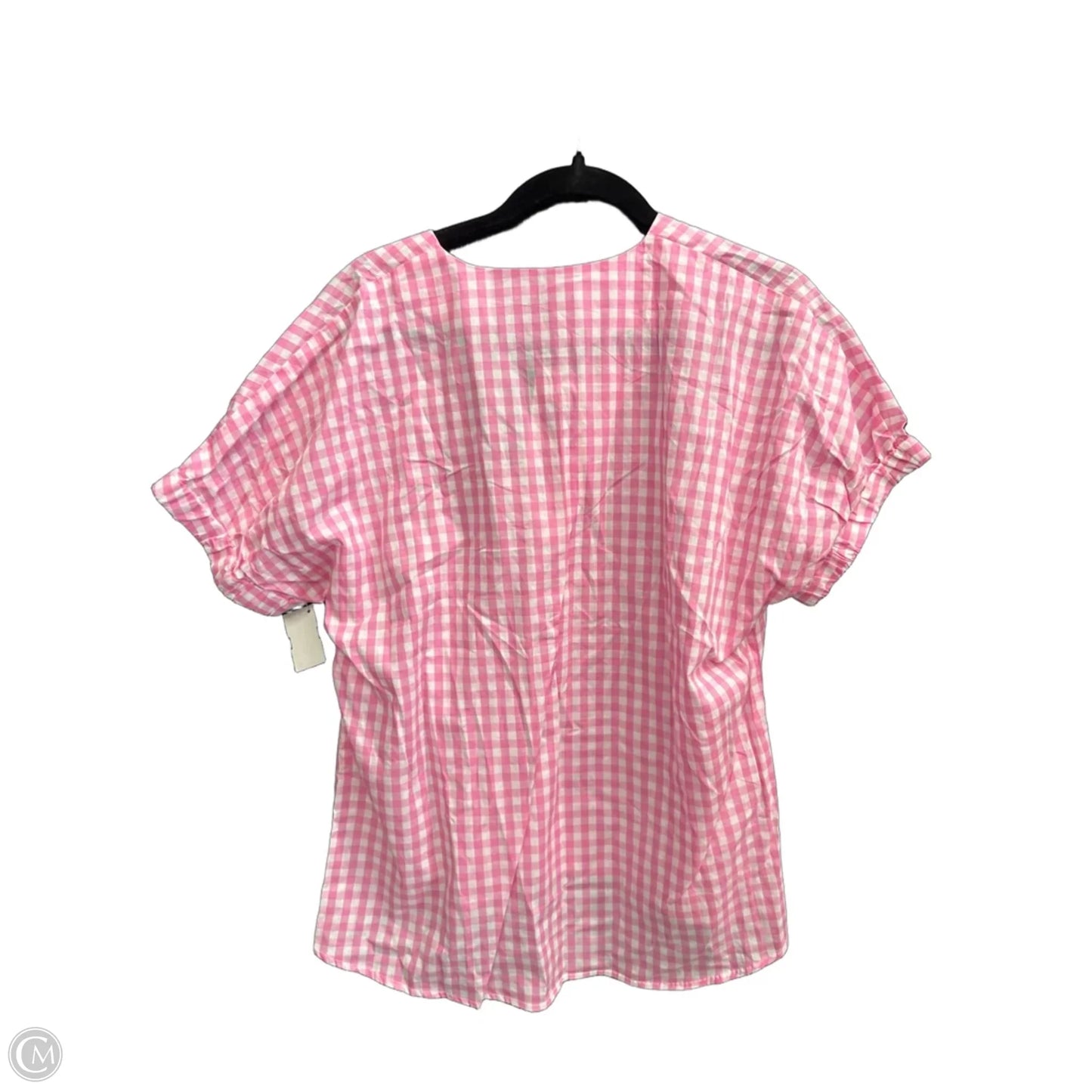 Top Short Sleeve By Clothes Mentor In Plaid Pattern, Size: Osfm