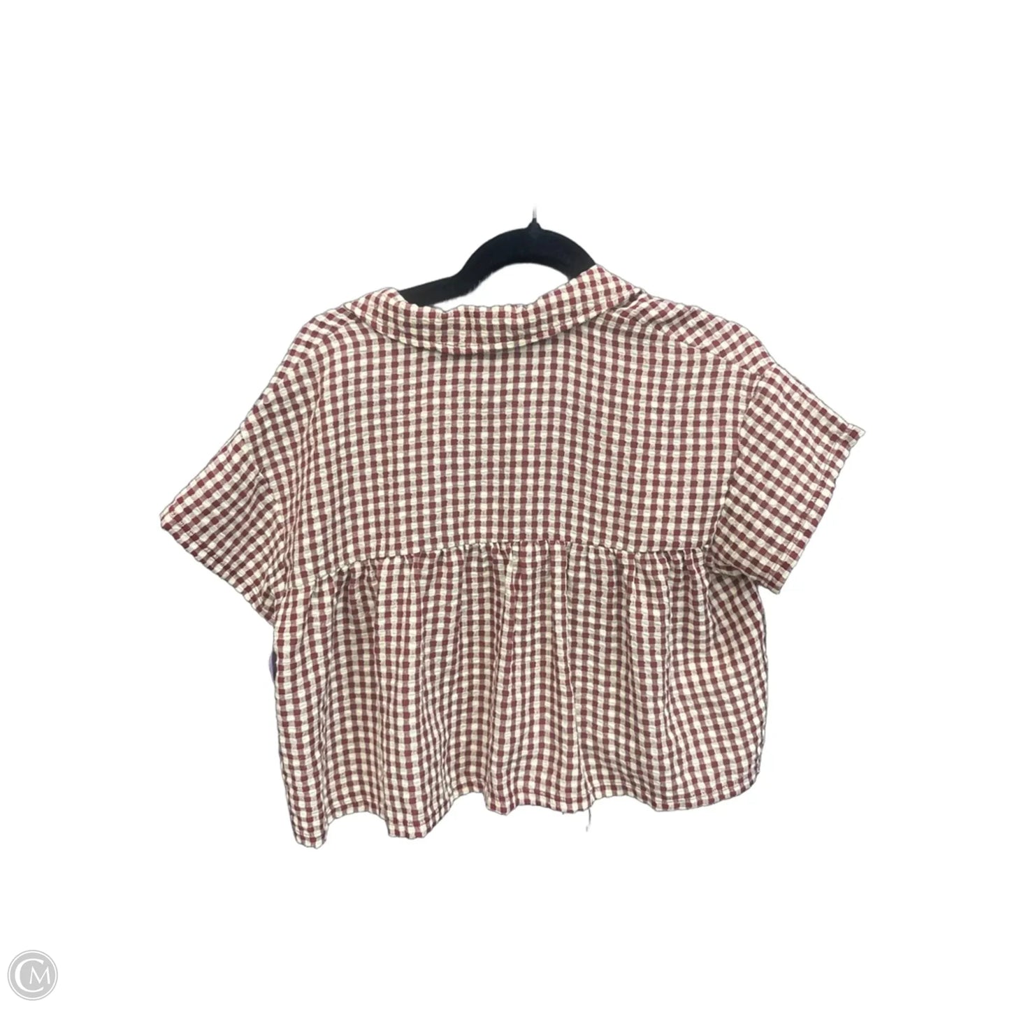 Top Short Sleeve By Altard State In Plaid Pattern, Size: S