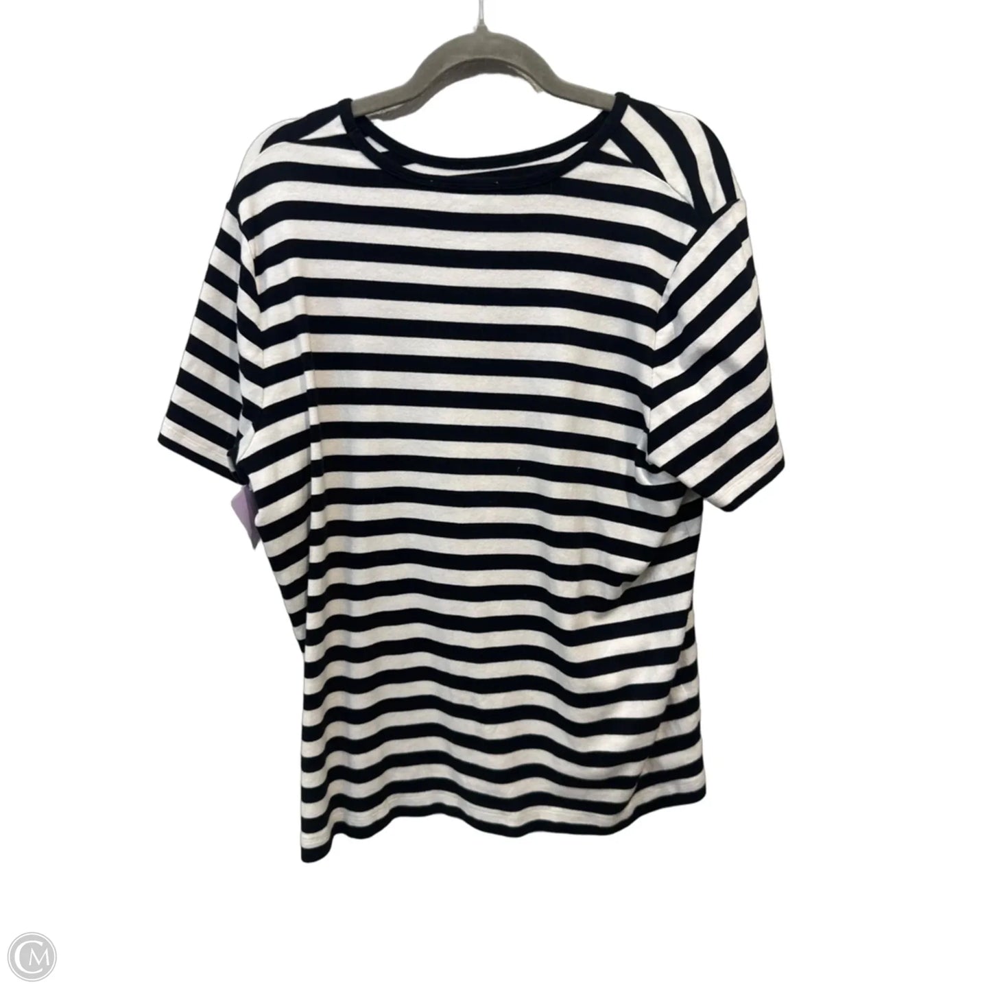Top Short Sleeve By Jones New York In Striped Pattern, Size: 3x
