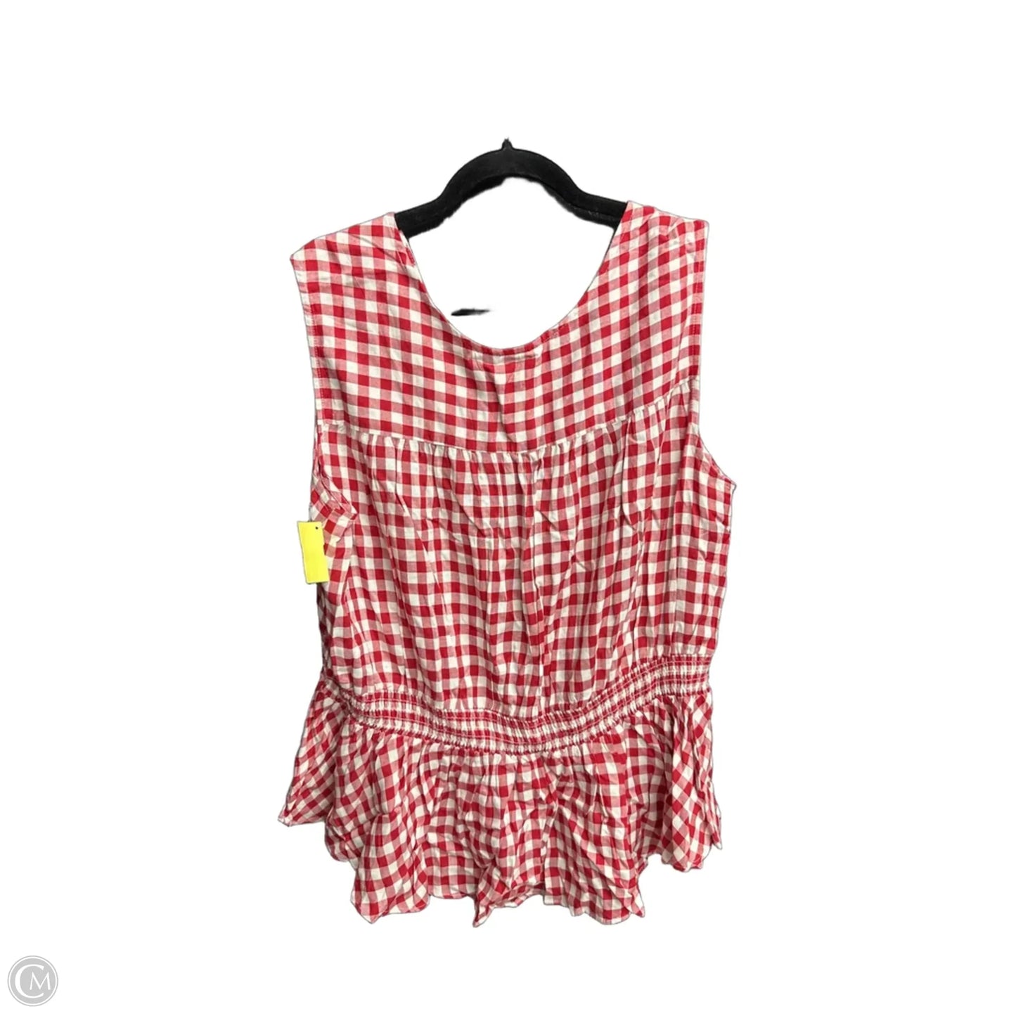 Top Sleeveless By Cato In Plaid Pattern, Size: 2x