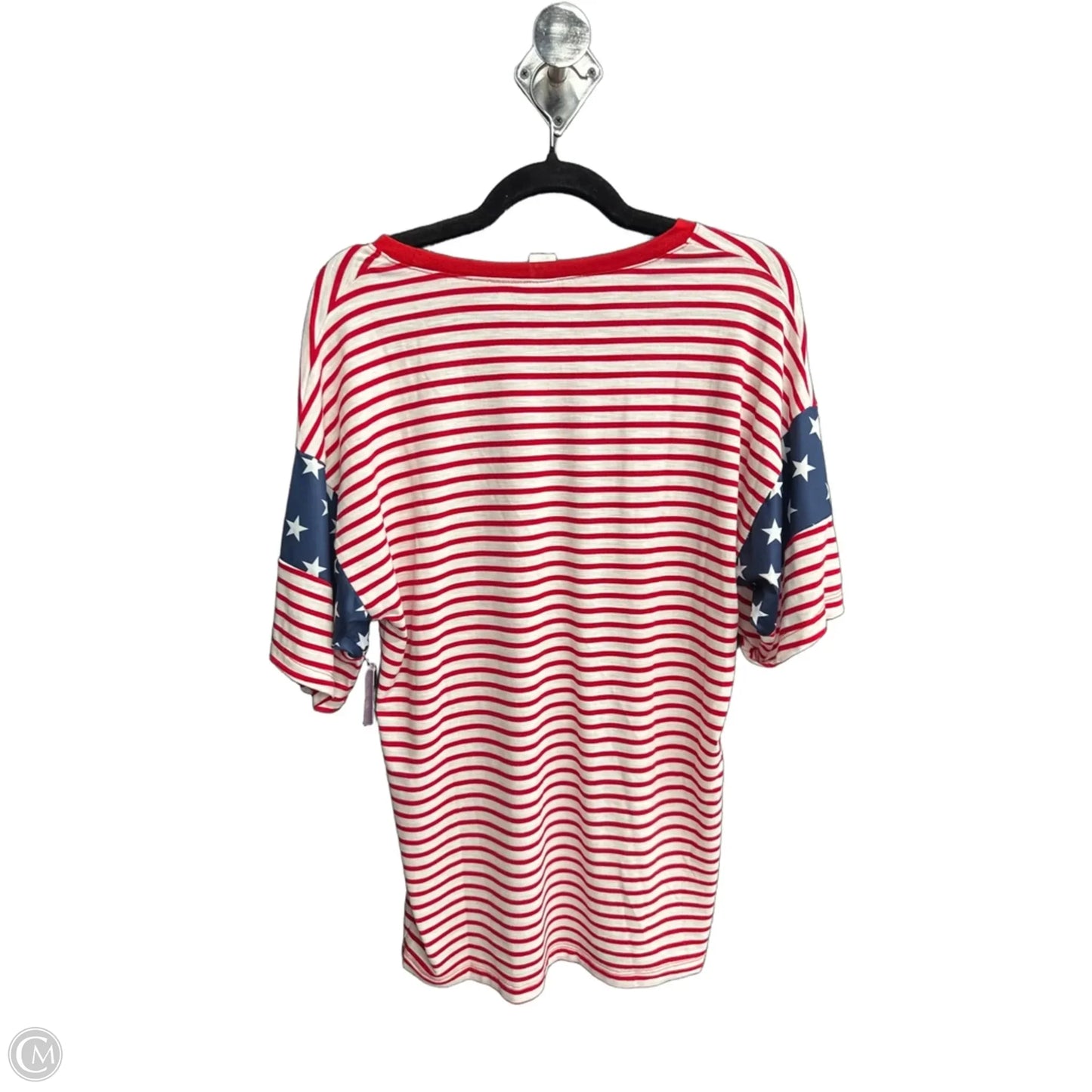 Top Short Sleeve By Clothes Mentor In Blue & Red & White, Size: M