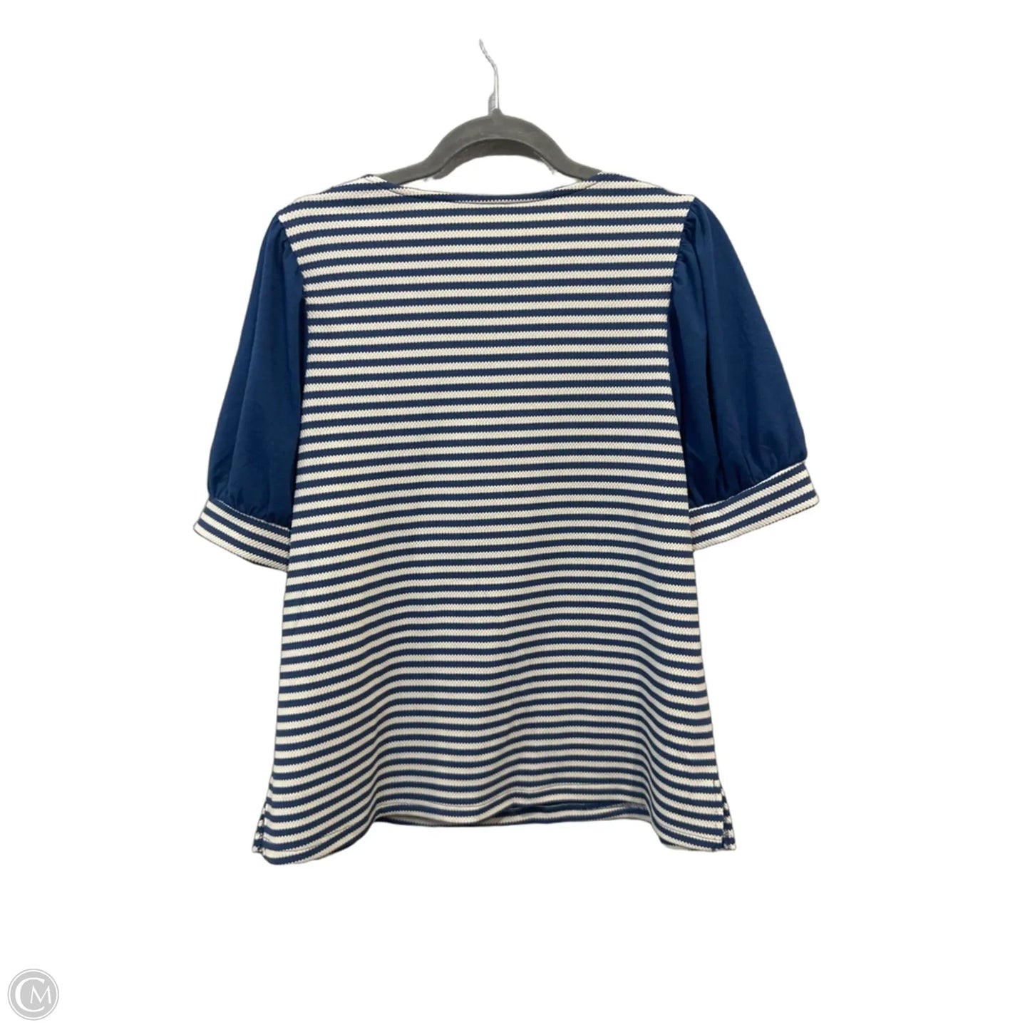 Blouse Short Sleeve By Clothes Mentor In Striped Pattern, Size: M