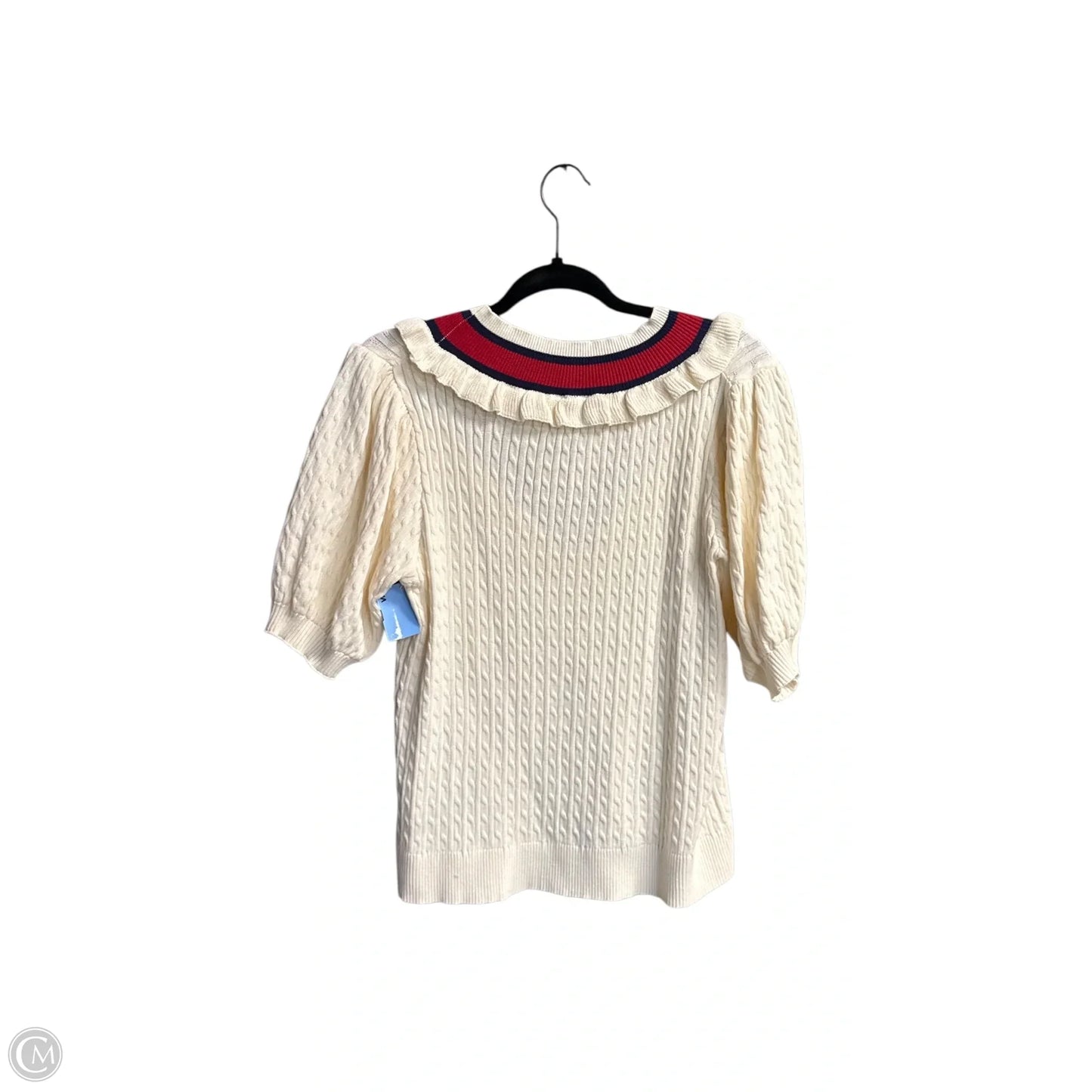 Sweater Short Sleeve By Voy In Cream, Size: S