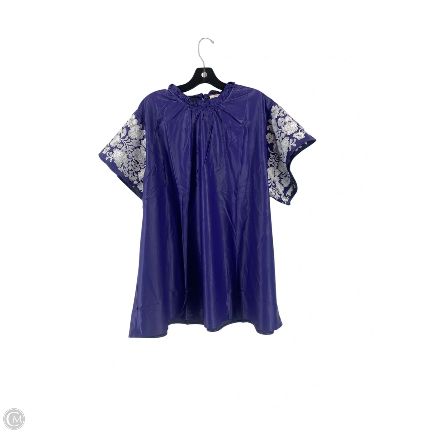 Top Short Sleeve By Cmb In Blue, Size: 2x
