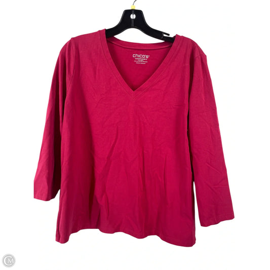 Top Long Sleeve Basic By Chicos In Pink, Size: 2