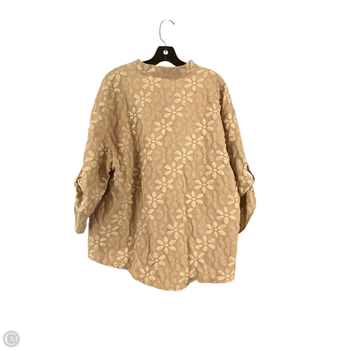Top Short Sleeve By Shein In Tan, Size: 2x