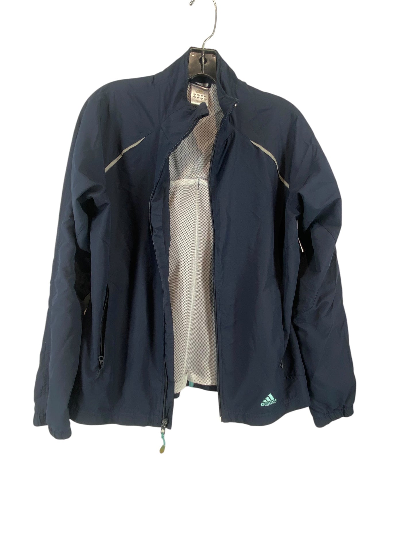 Athletic Jacket By Adidas In Blue, Size: M