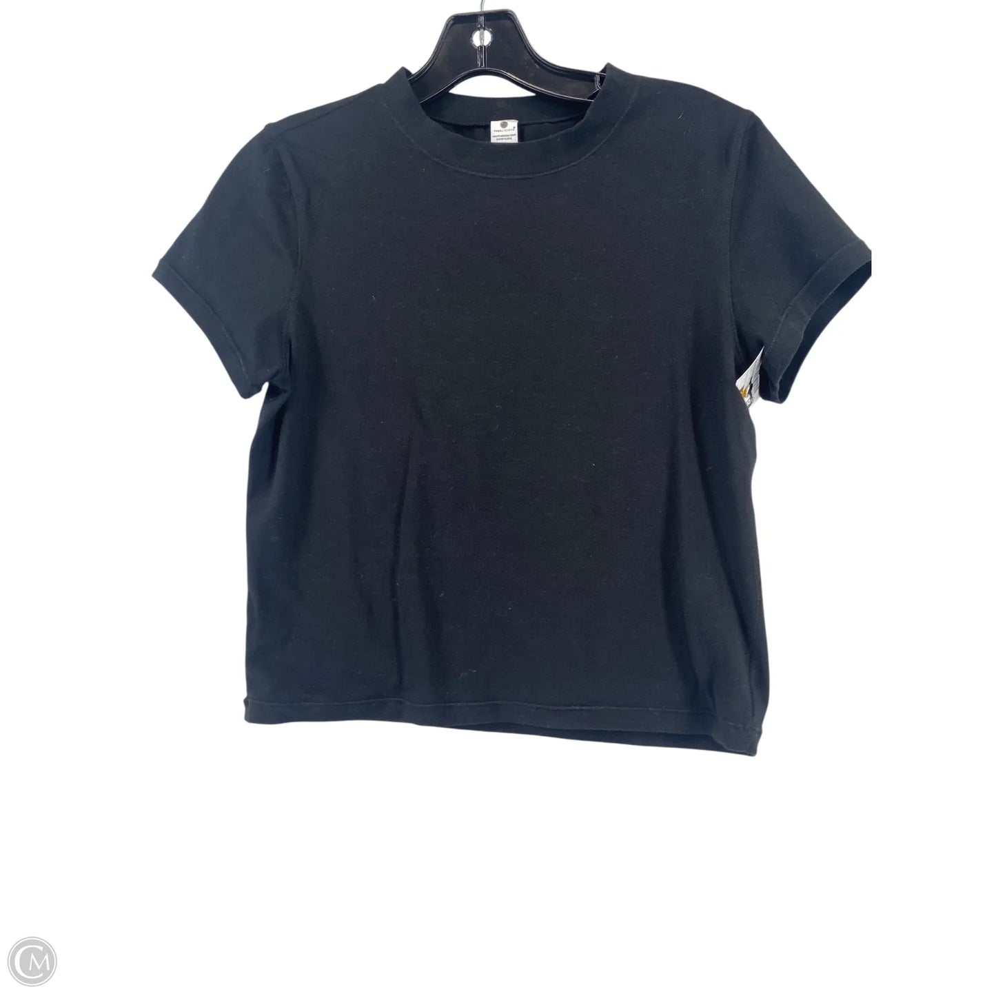 Athletic Top Short Sleeve By Yogalicious In Black, Size: L