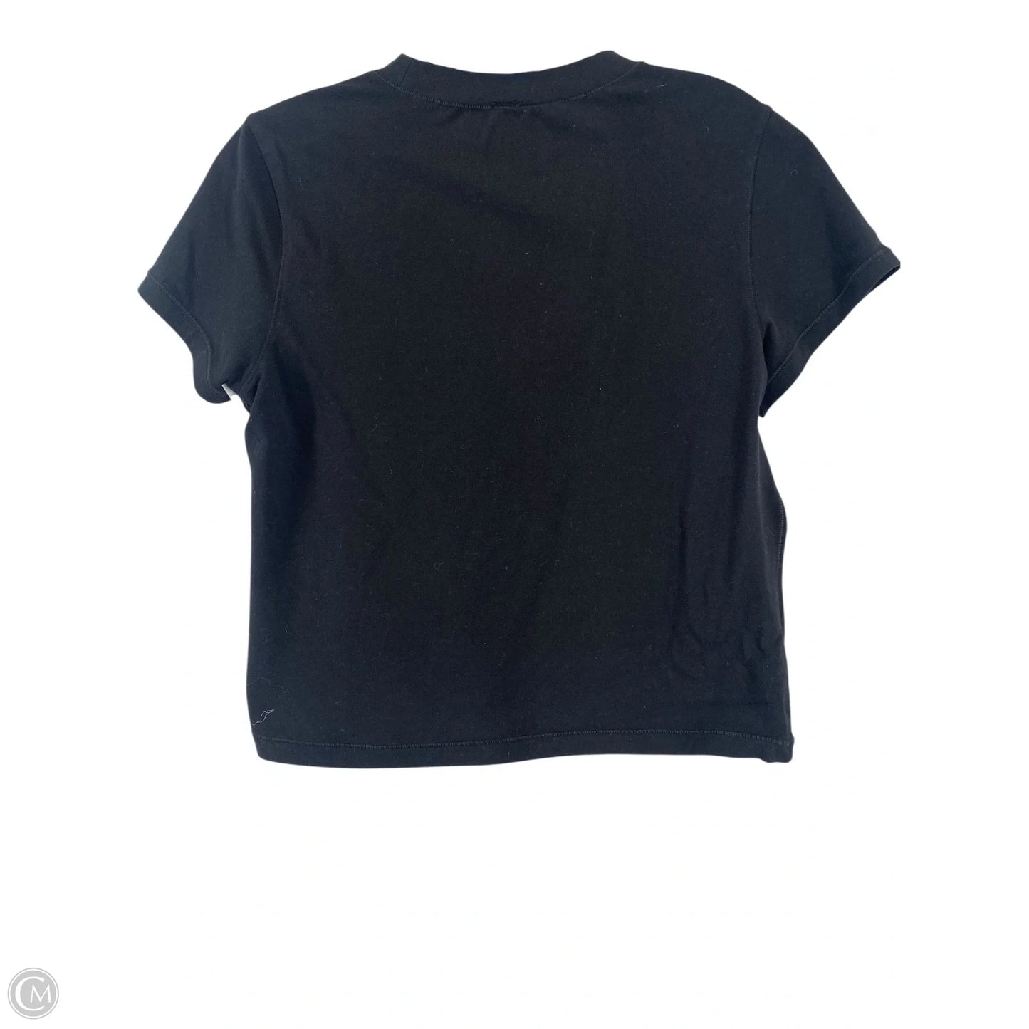 Athletic Top Short Sleeve By Yogalicious In Black, Size: L