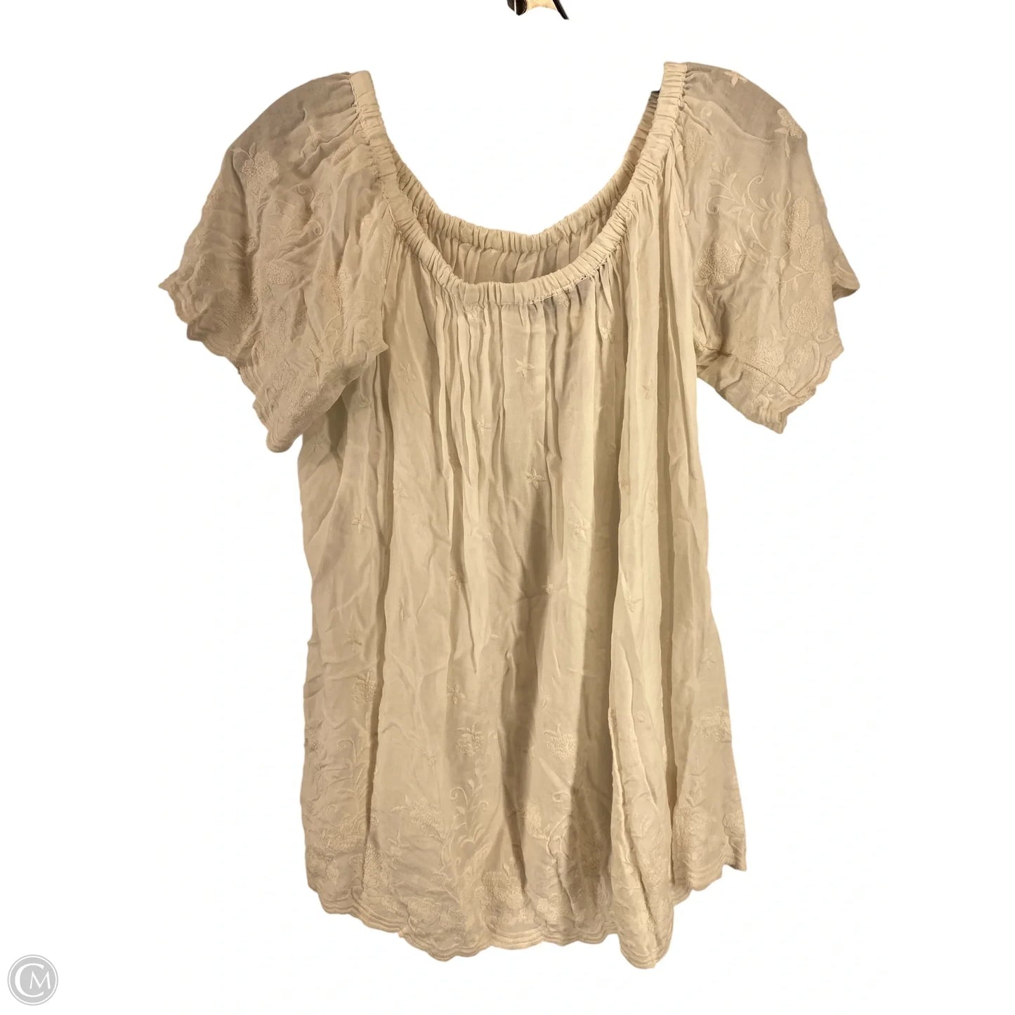 Top Short Sleeve By Blue Rain In White, Size: L