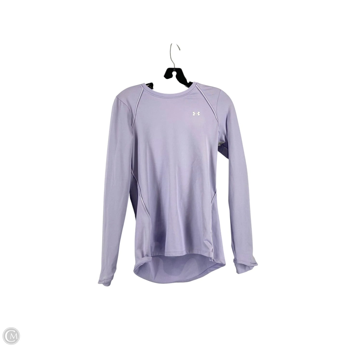 Athletic Top Long Sleeve Crewneck By Under Armour In Purple, Size: S