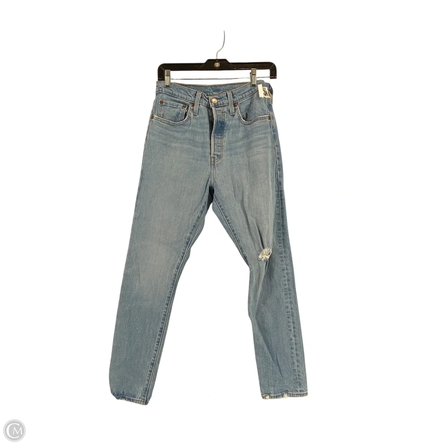 Jeans Straight By Levis In Blue Denim, Size: 28