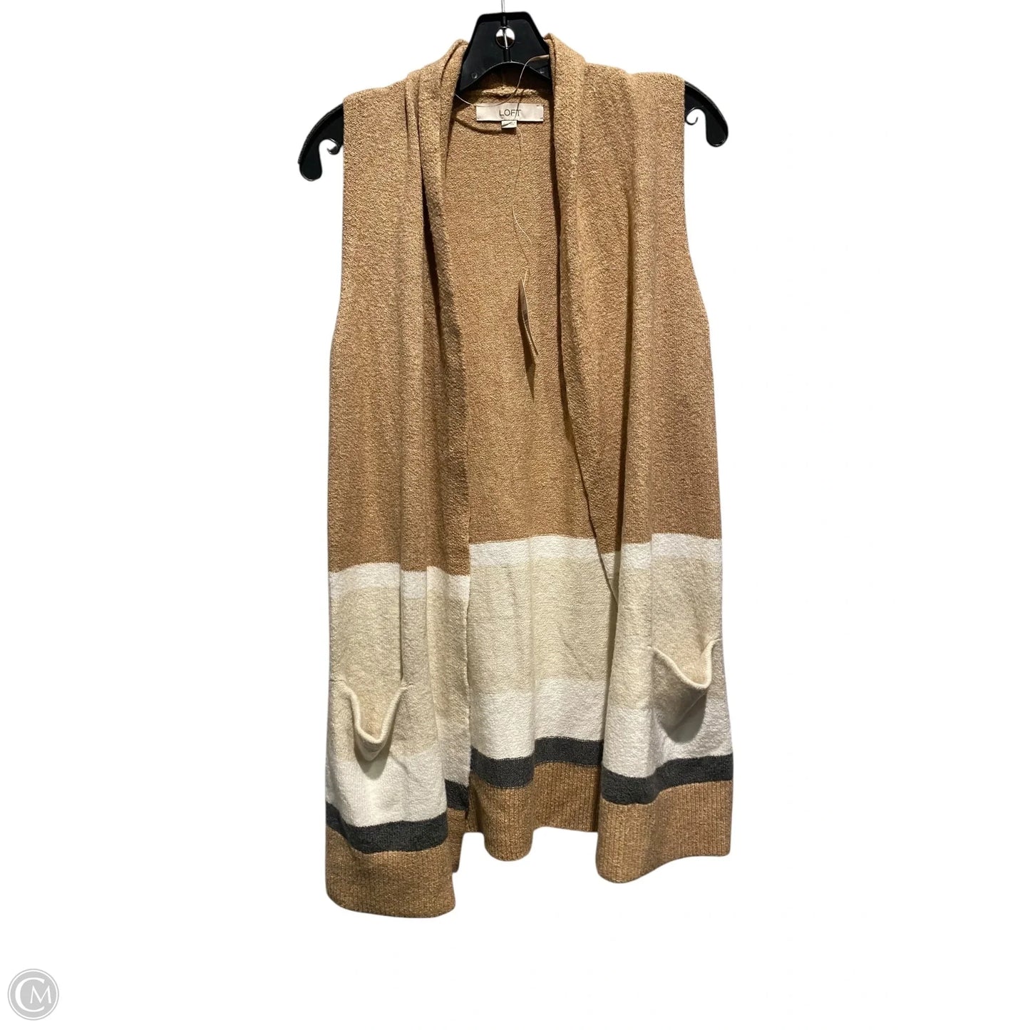 Vest Sweater By Loft In Tan, Size: Xs