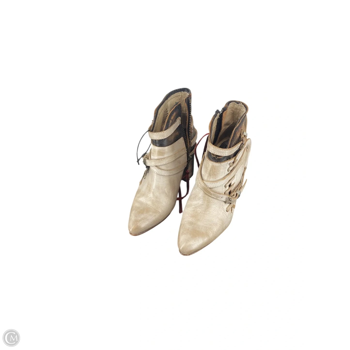 Boots Ankle Heels By Freebird In Cream, Size: 9