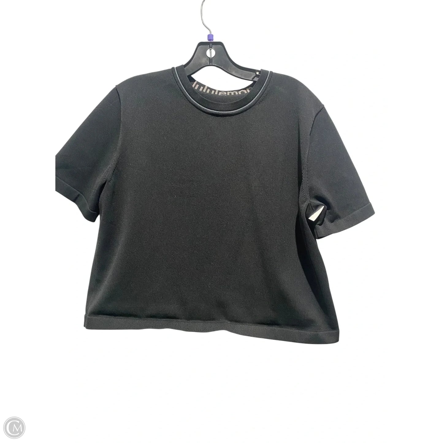 Athletic Top Short Sleeve By Lululemon In Black, Size: L