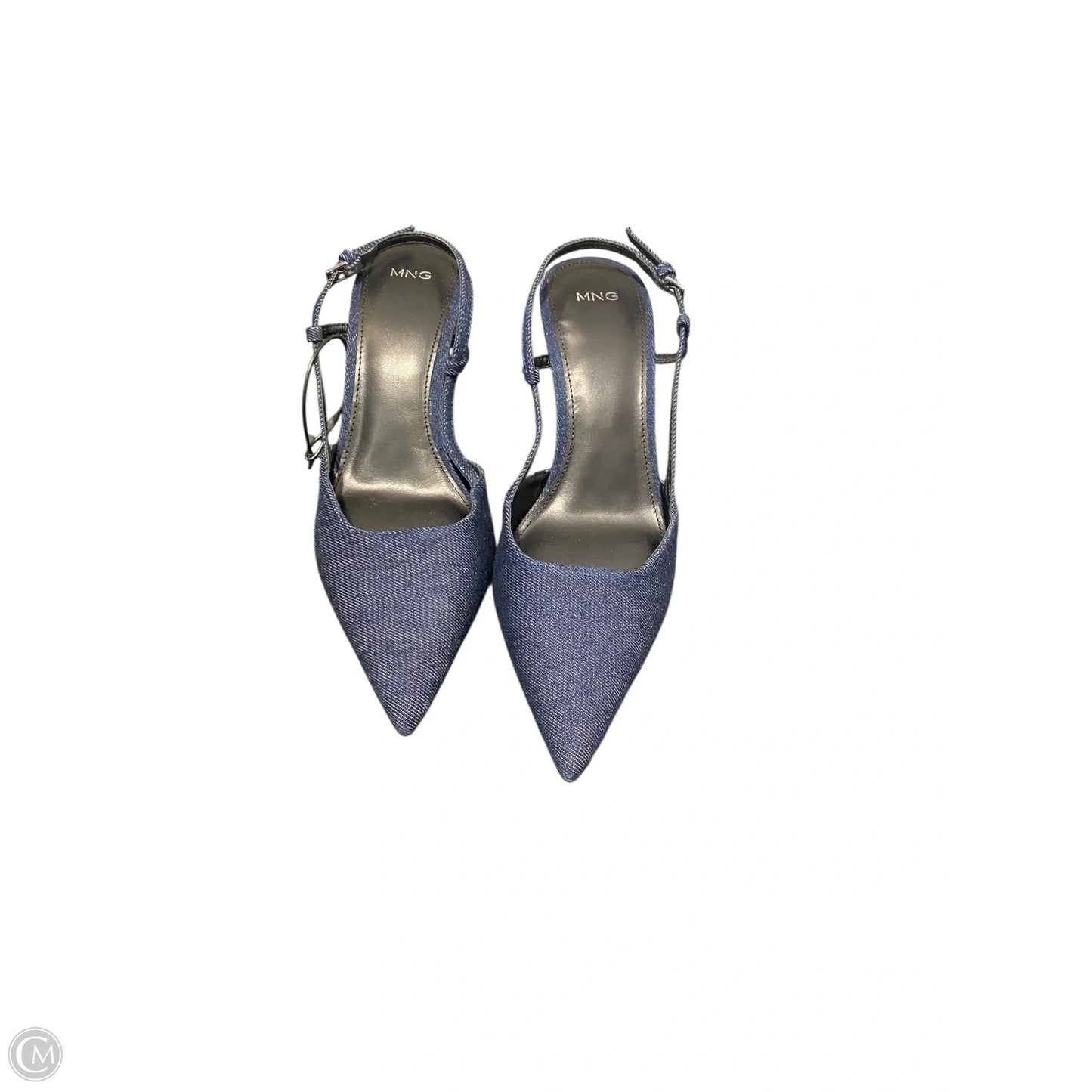 Shoes Heels Kitten By Mng In Blue Denim, Size: 7.5