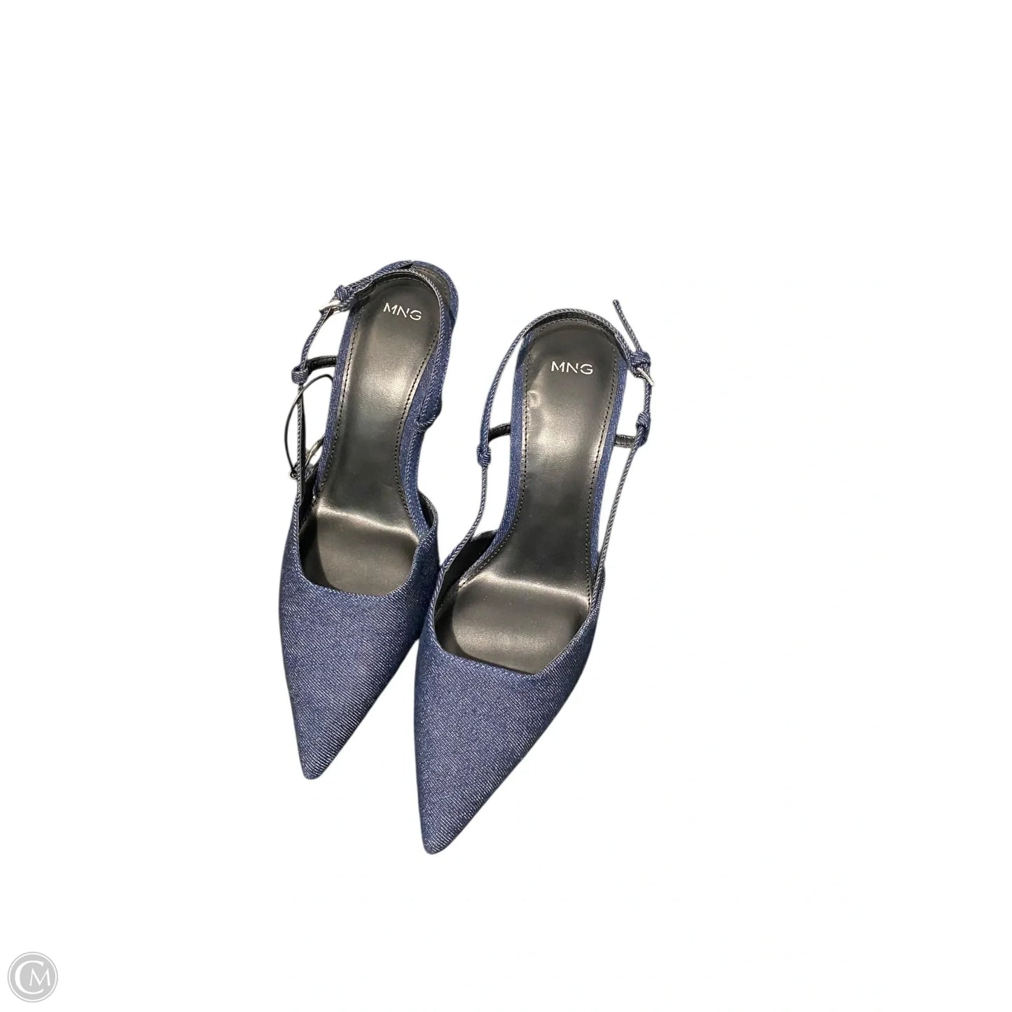 Shoes Heels Kitten By Mng In Blue Denim, Size: 7.5