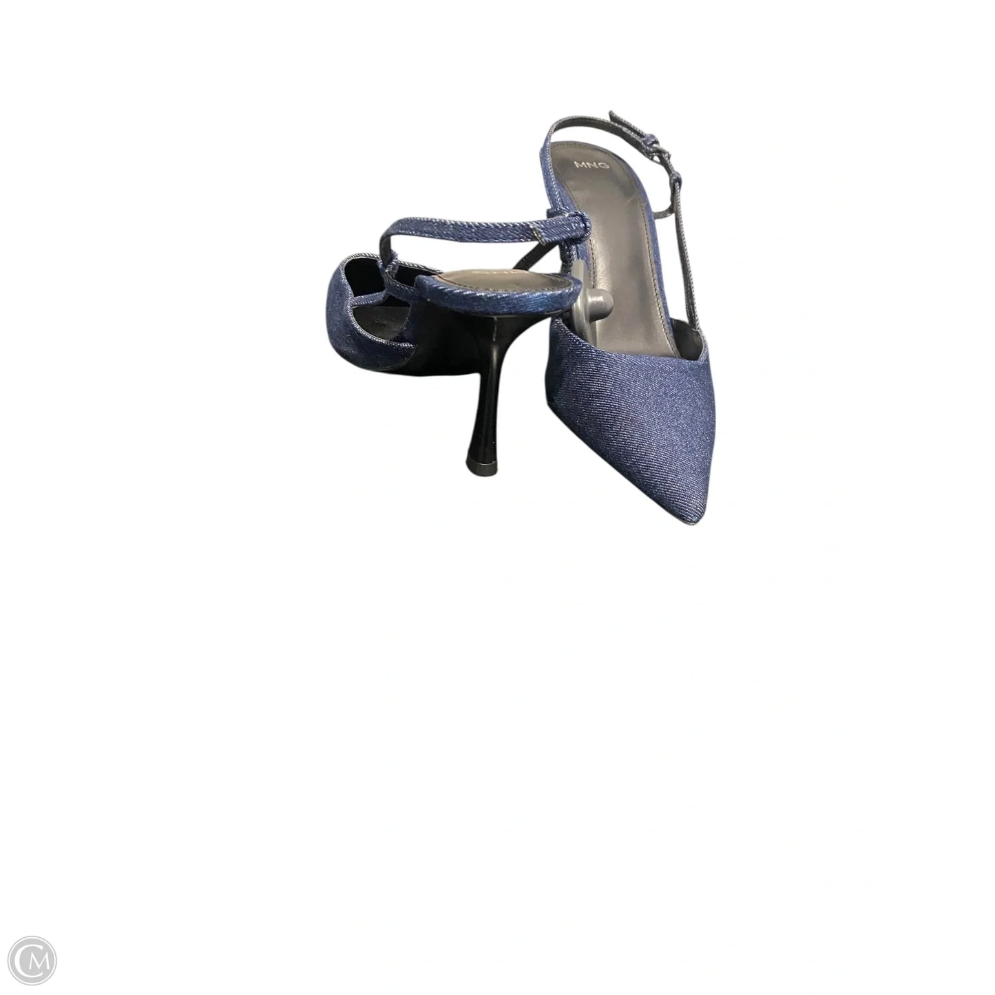 Shoes Heels Kitten By Mng In Blue Denim, Size: 7.5
