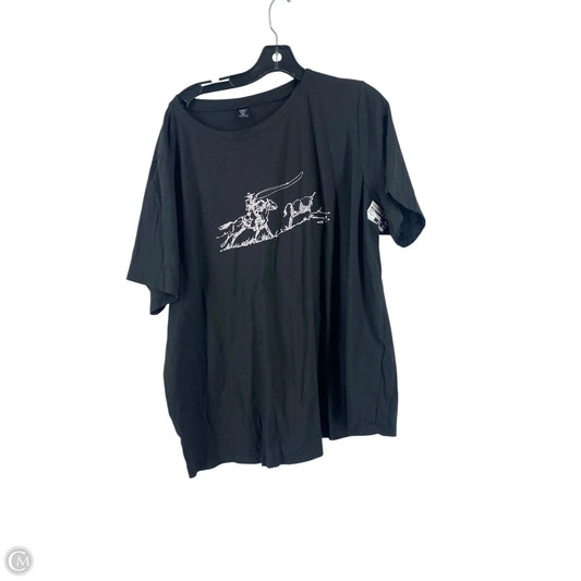 Top Short Sleeve Basic By Shein In Black, Size: 4x