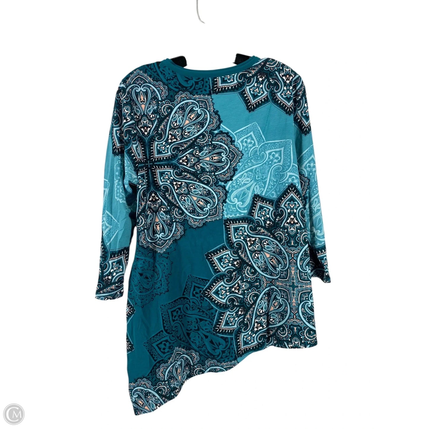 Top 3/4 Sleeve By Chicos In Blue, Size: 1x