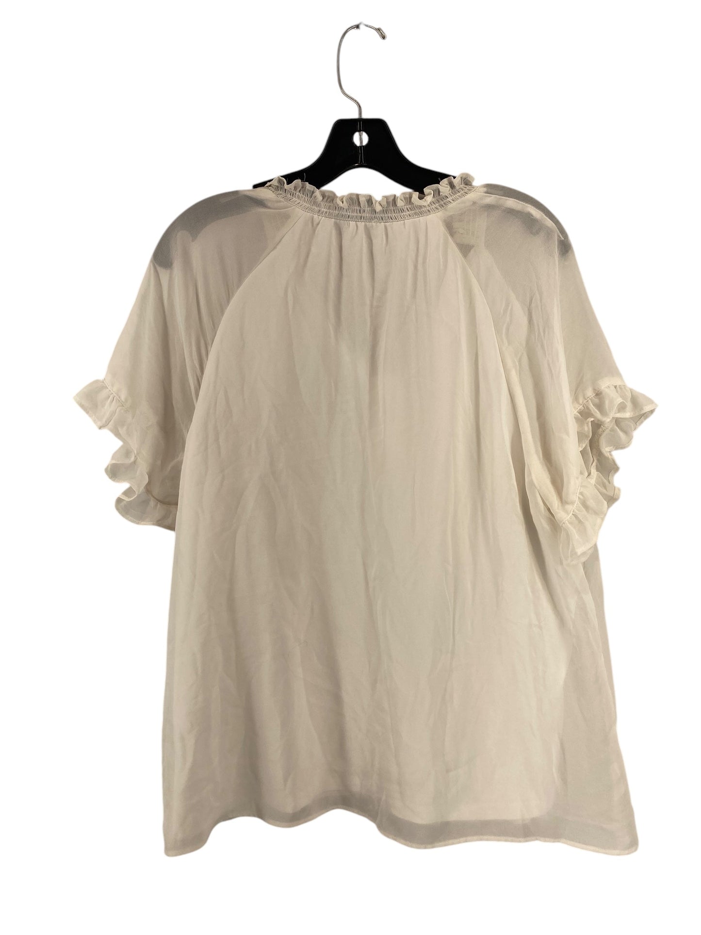 Top Short Sleeve By Cece In White, Size: L