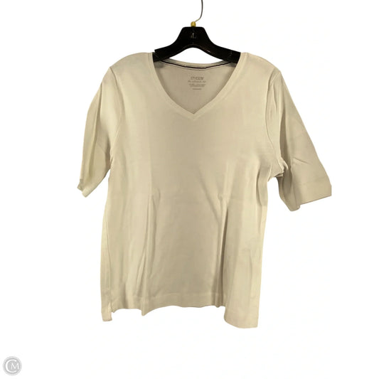 Top Short Sleeve Basic By Chicos In White, Size: 2