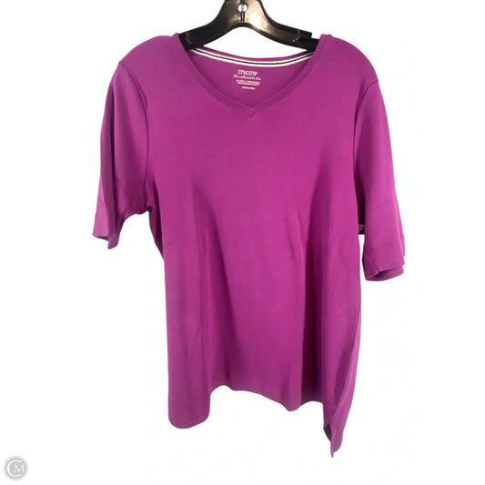 Top Short Sleeve By Chicos In Purple, Size: 2