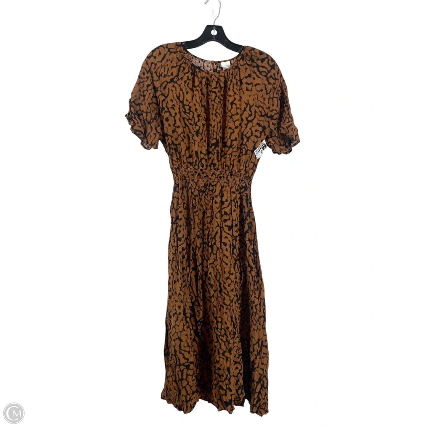 Dress Casual Midi By H&m In Black & Brown, Size: Xs