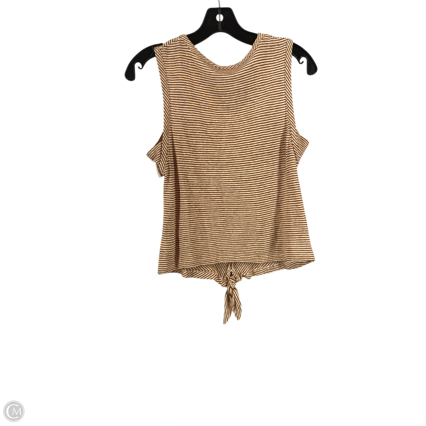 Top Sleeveless By Evereve In Brown & Cream, Size: M