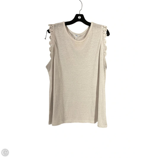 Top Sleeveless By Time And Tru In White, Size: 2x