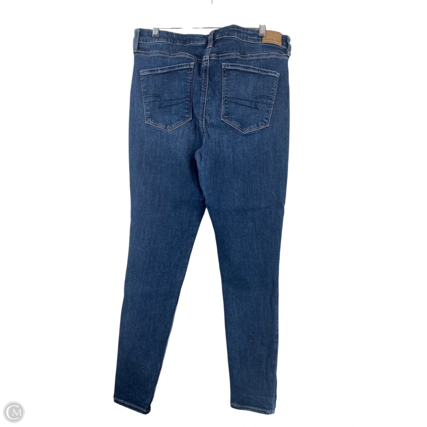 Jeans Skinny By American Eagle In Blue Denim, Size: 14