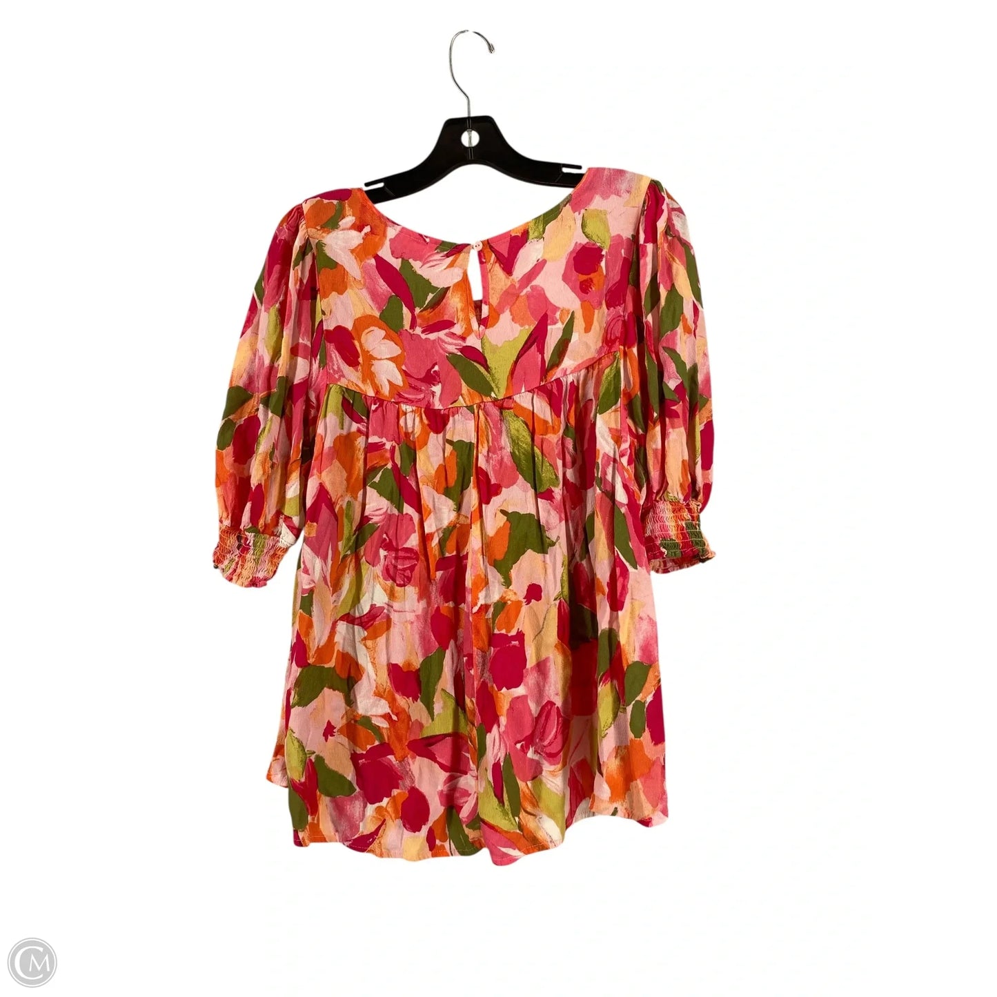Top Short Sleeve By Terra & Sky In Floral Print, Size: Xl