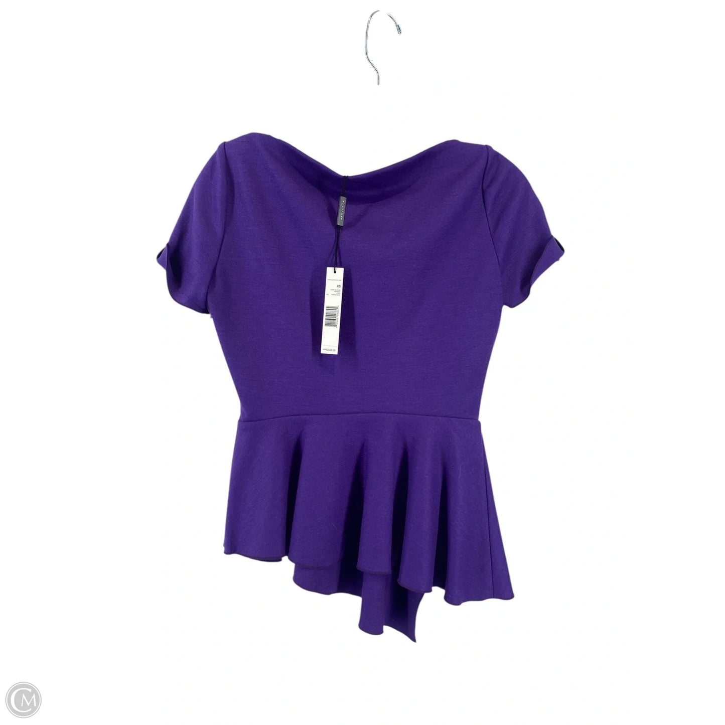 Top Short Sleeve By Tahari By Arthur Levine In Purple, Size: Xs