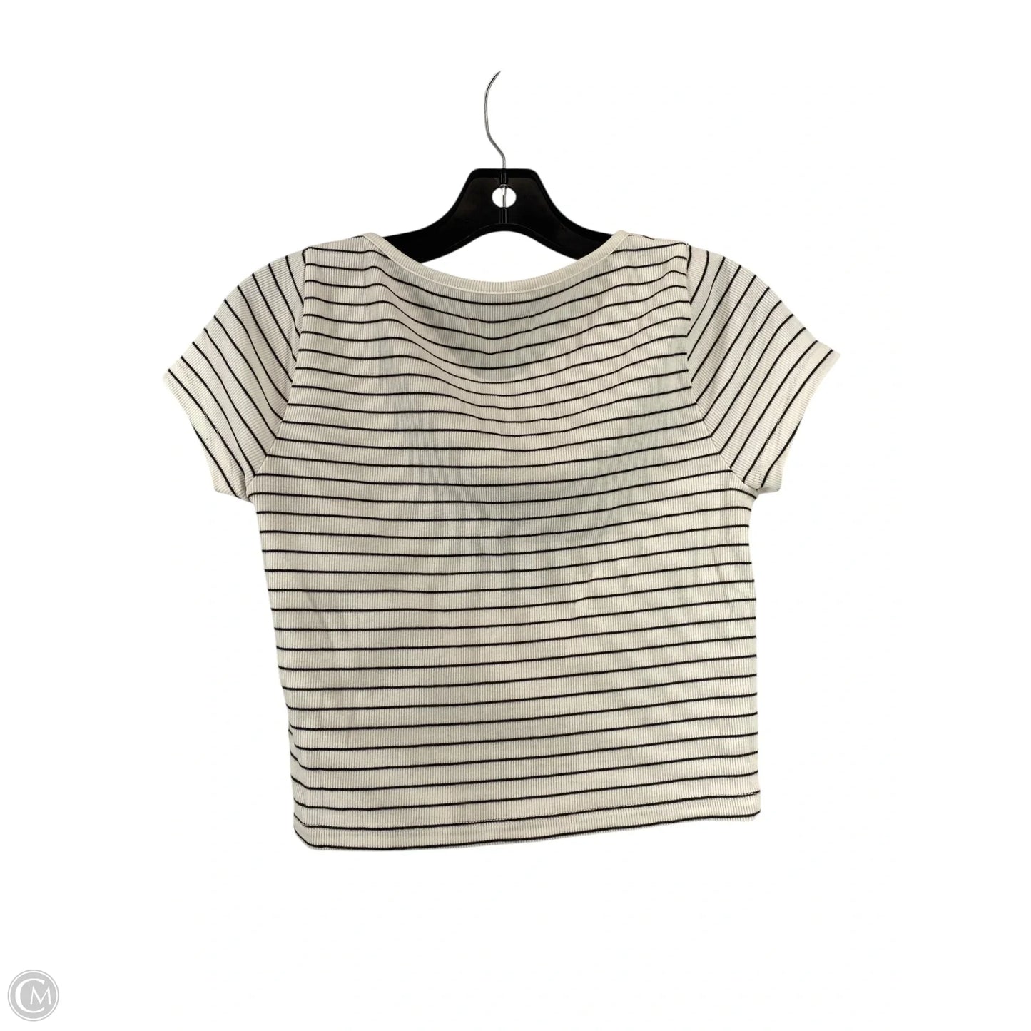 Top Short Sleeve By Madewell In Striped Pattern, Size: S