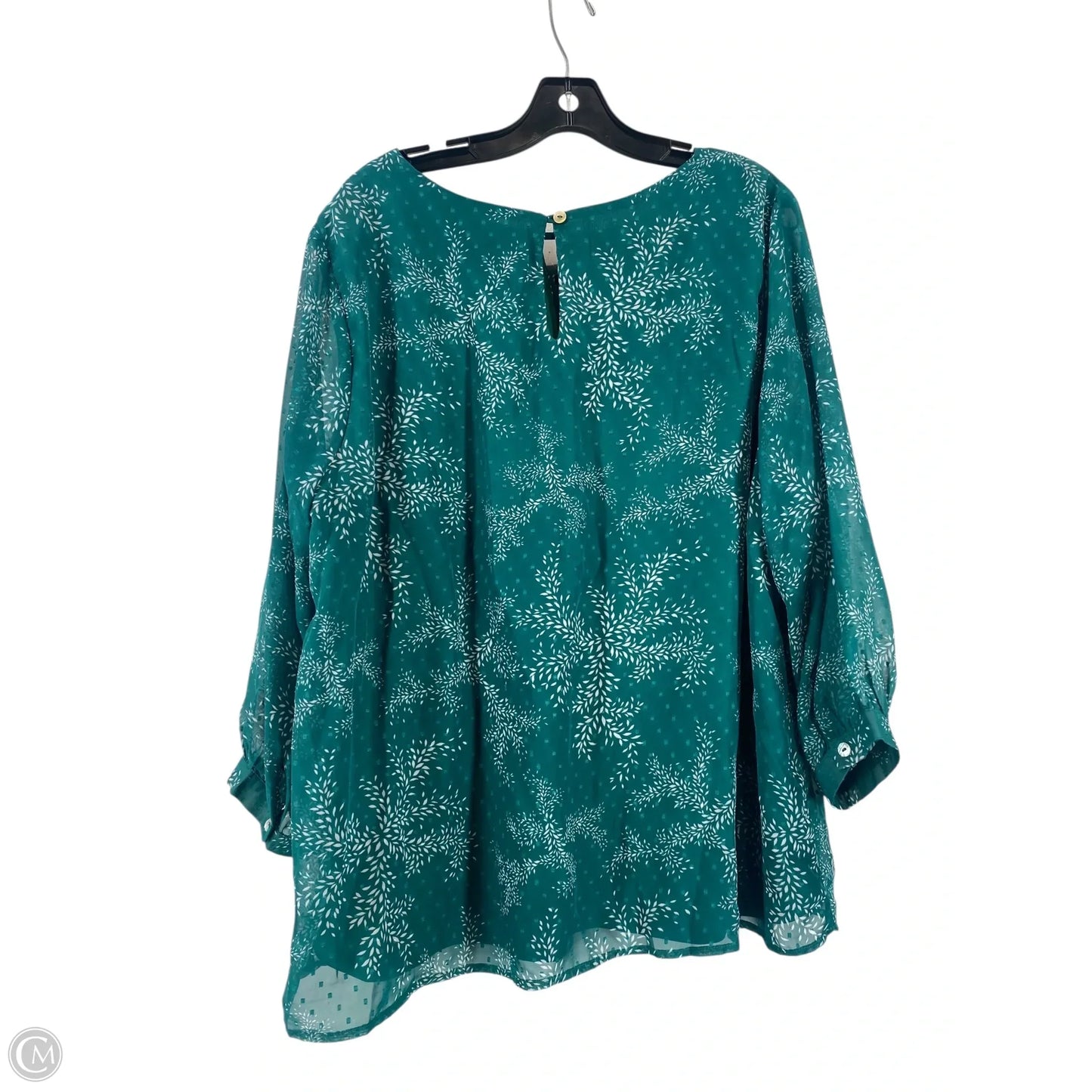 Top 3/4 Sleeve By Papermoon In Green, Size: 2x