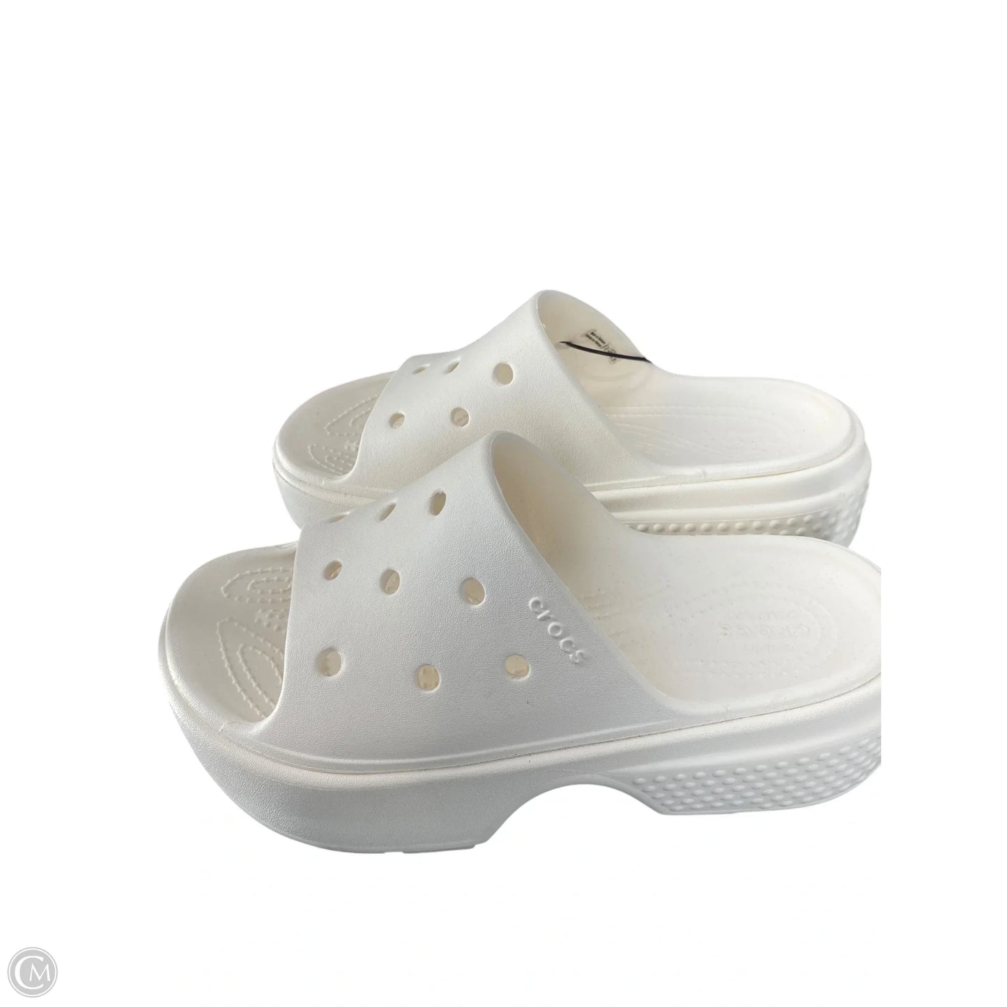 Sandals Heels Platform By Crocs In White, Size: 7