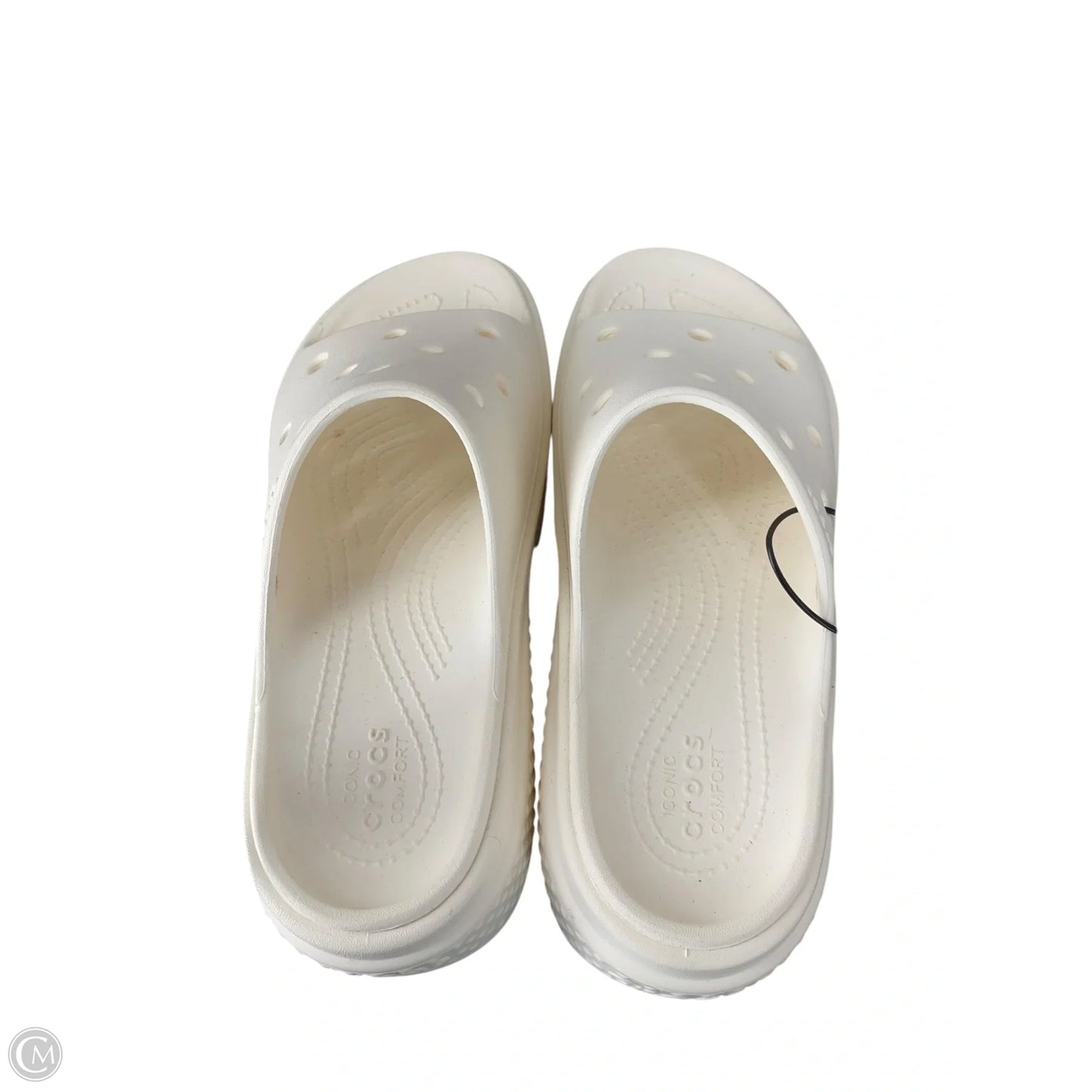 Sandals Heels Platform By Crocs In White, Size: 7