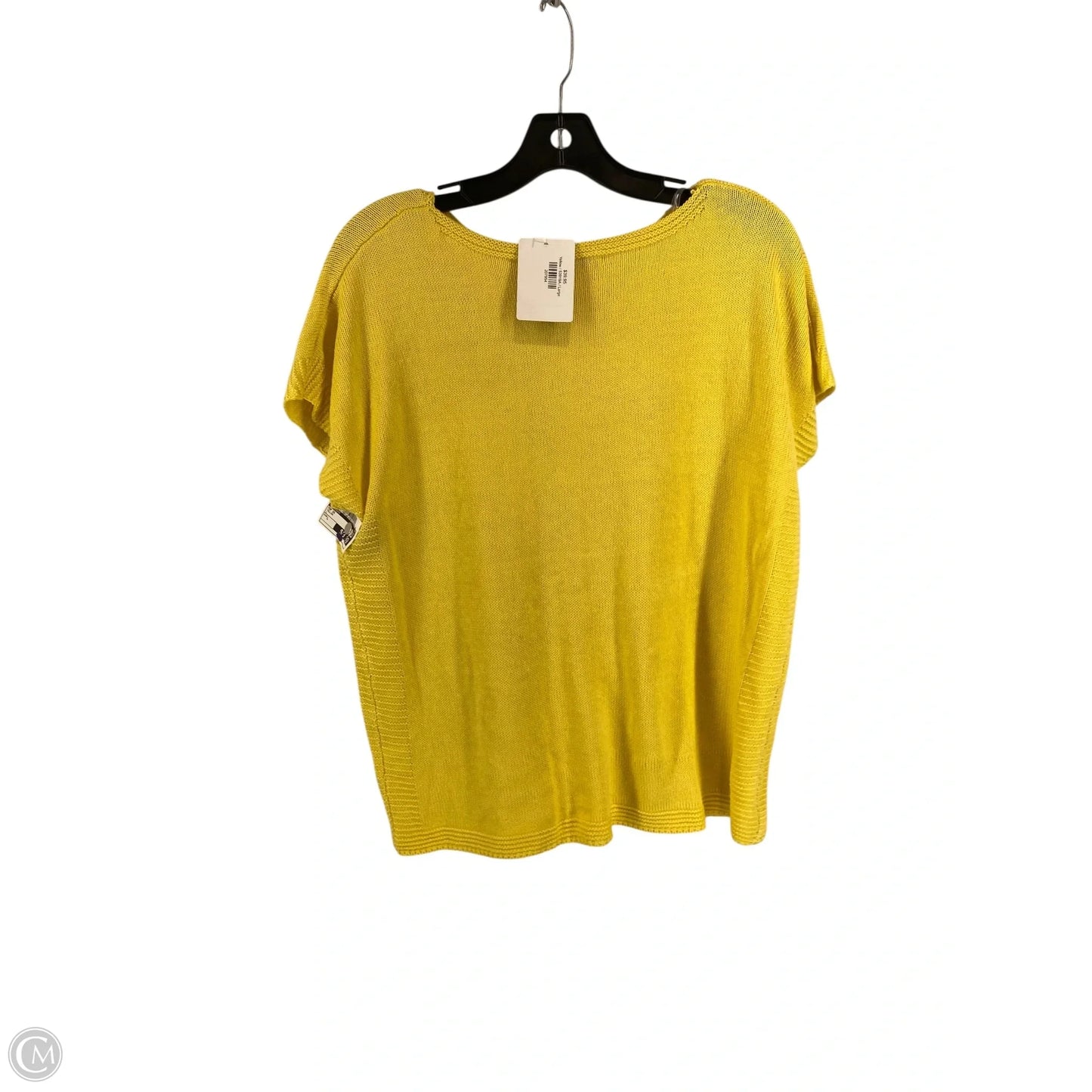 Top Short Sleeve By Staccato In Yellow, Size: L