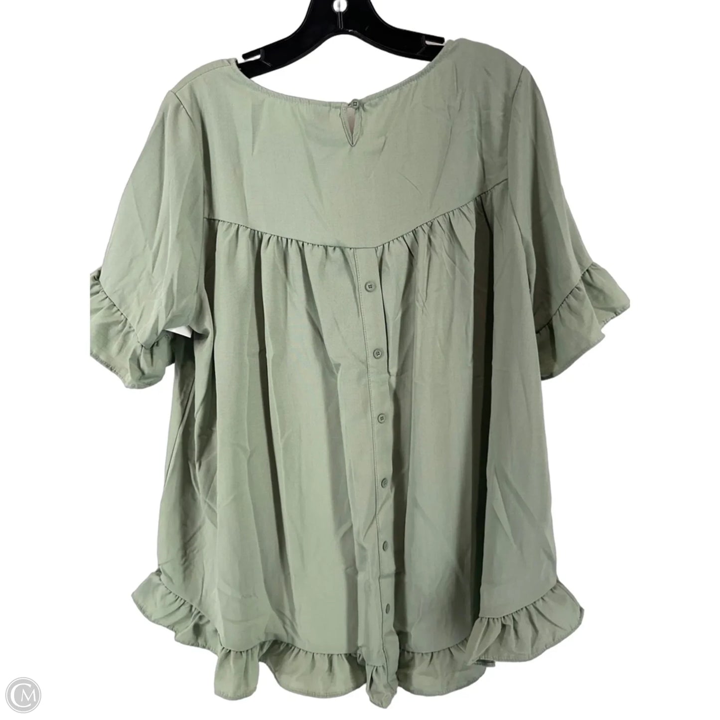 Top Short Sleeve By Emery Rose In Green, Size: Xl