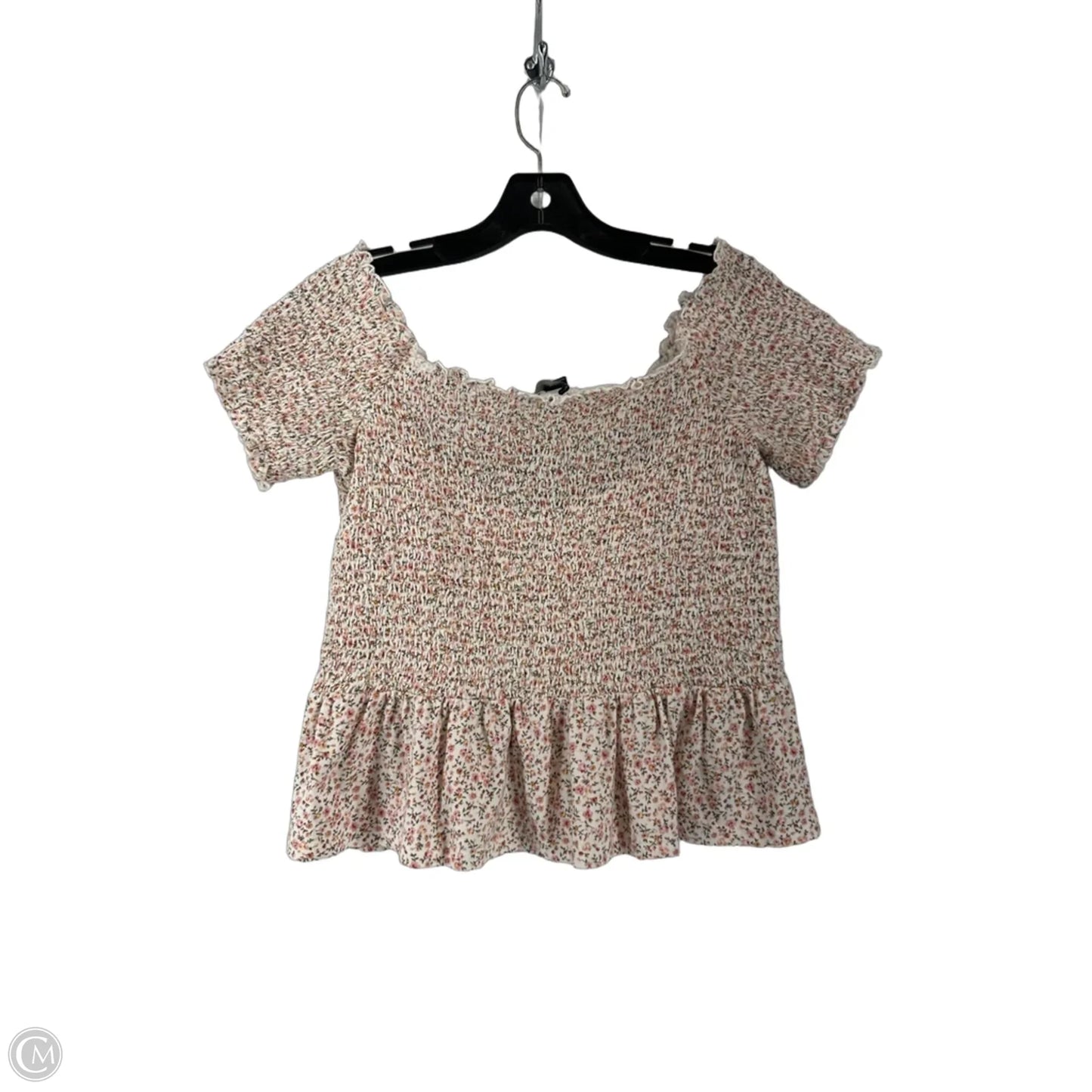 Top Short Sleeve By American Eagle In Floral Print, Size: L