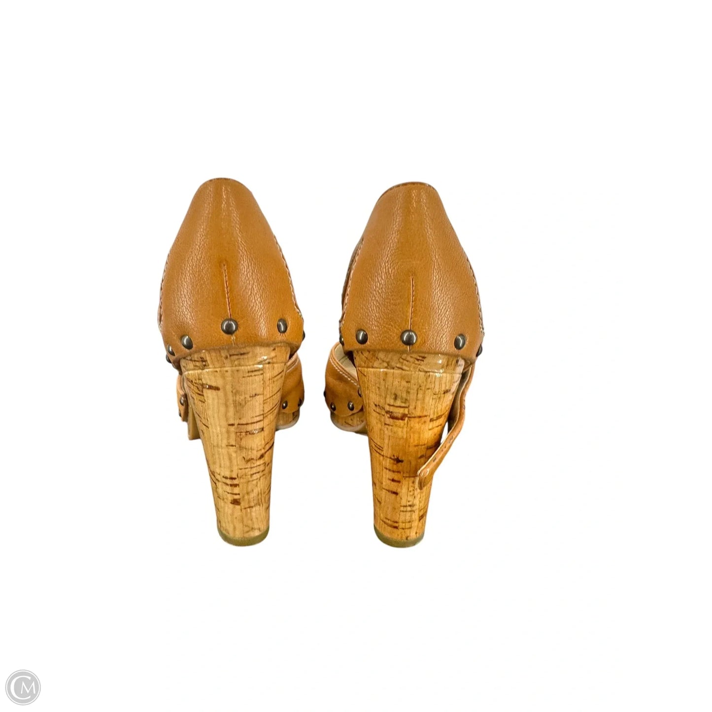 Sandals Heels Block By Calvin Klein In Brown, Size: 7