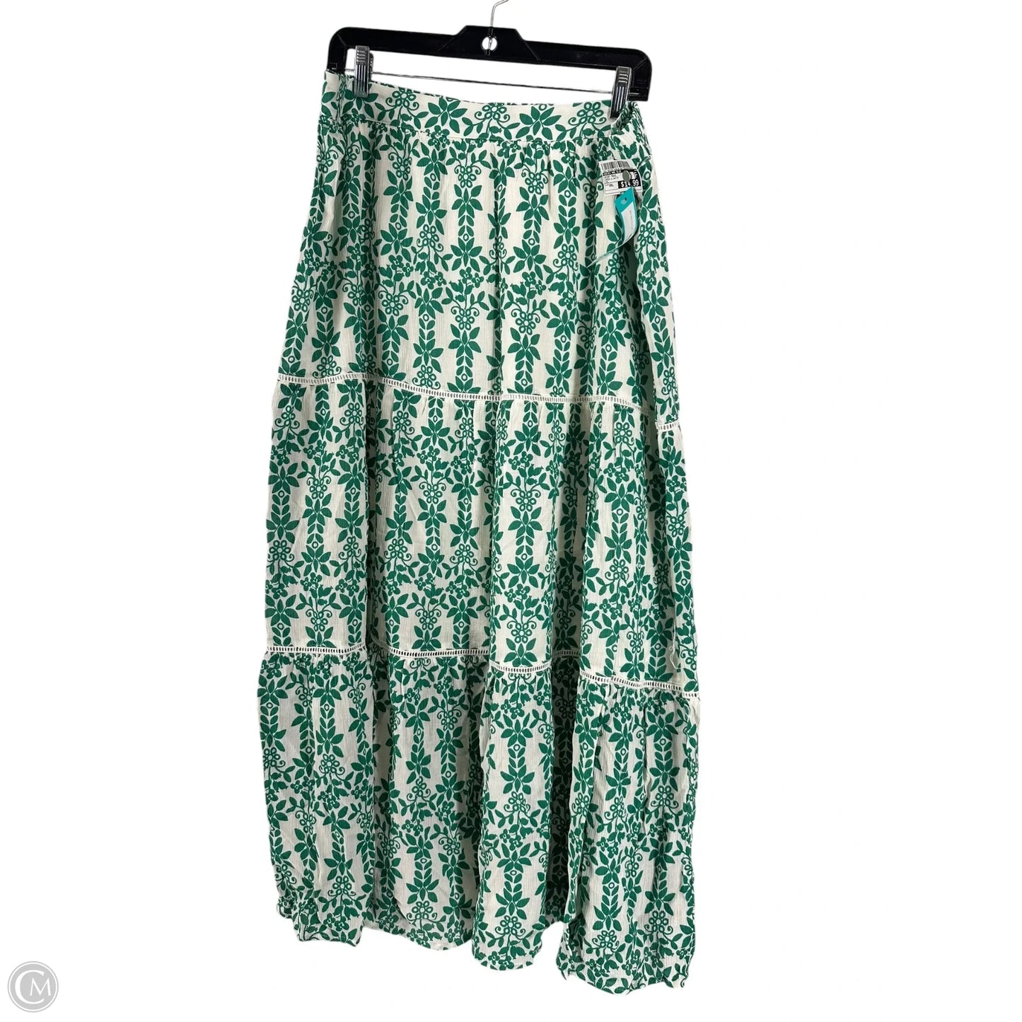 Skirt Maxi By Skies Are Blue In Green & White, Size: Xxl