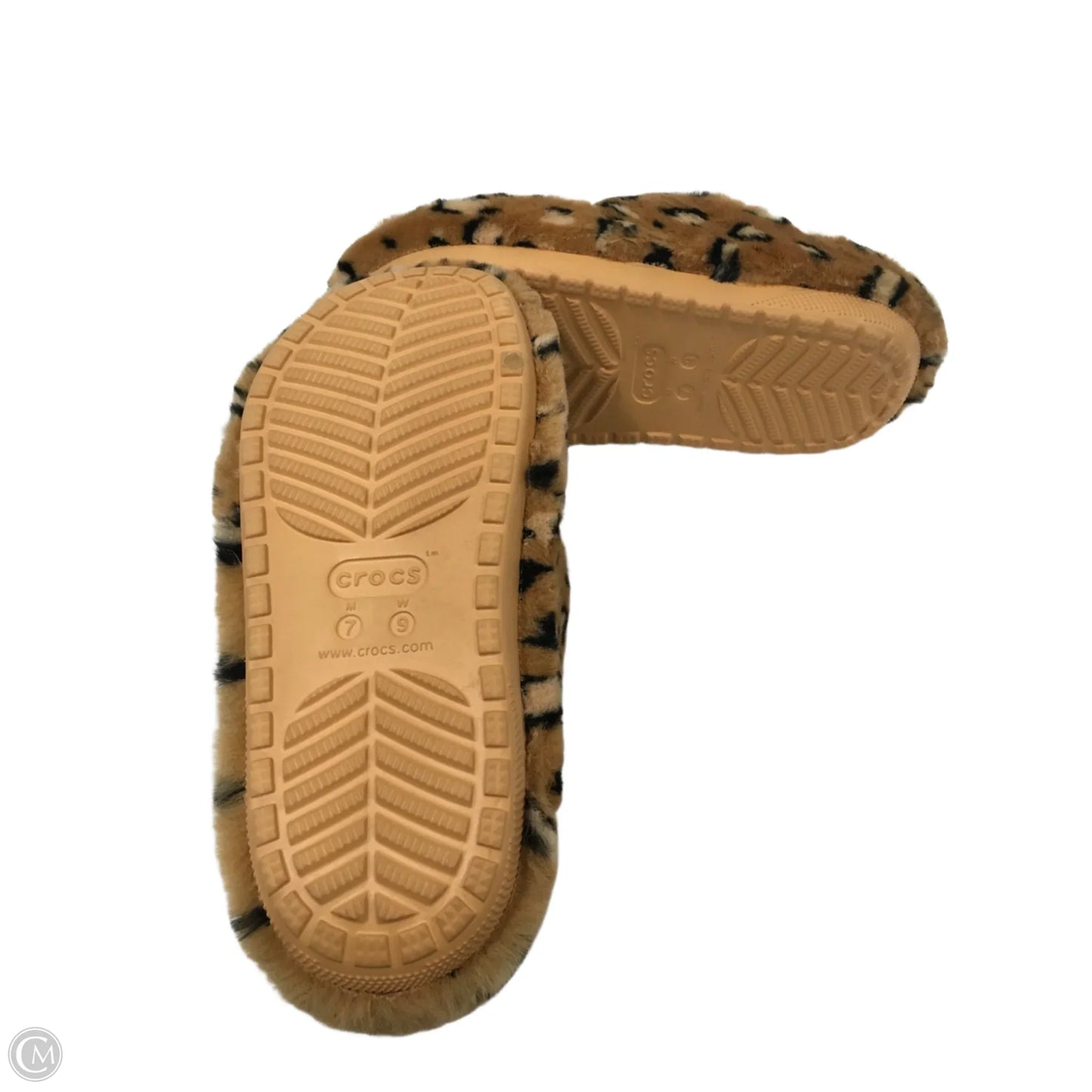 Sandals Flats By Crocs In Animal Print, Size: 9