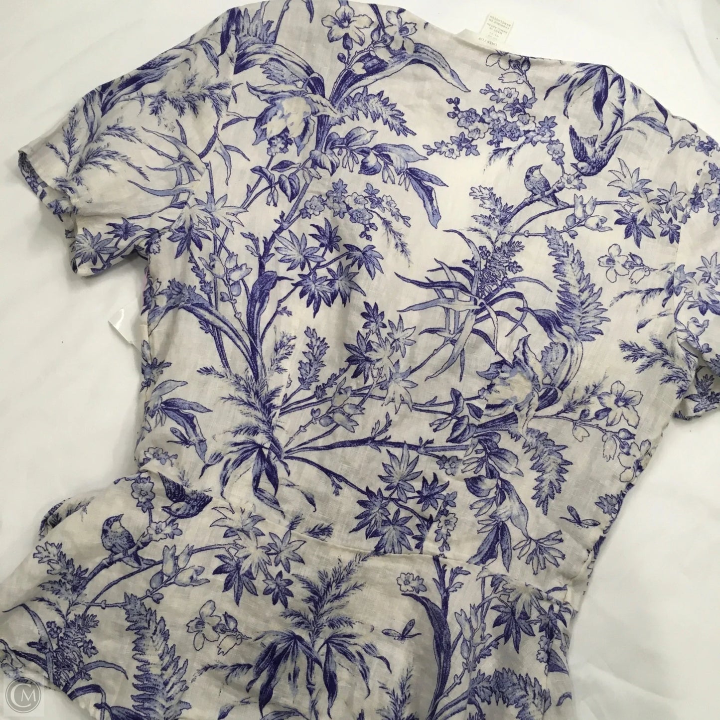 Top Short Sleeve By H&m In Blue & White, Size: Xs