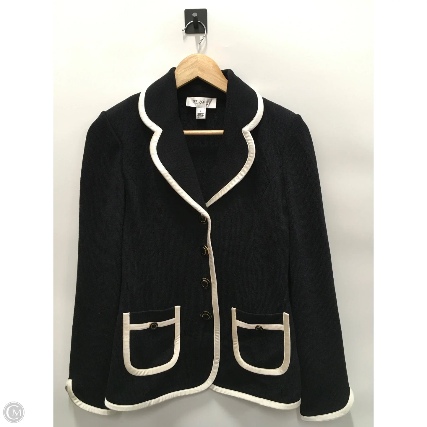Blazer Designer By St. John In Black, Size: S