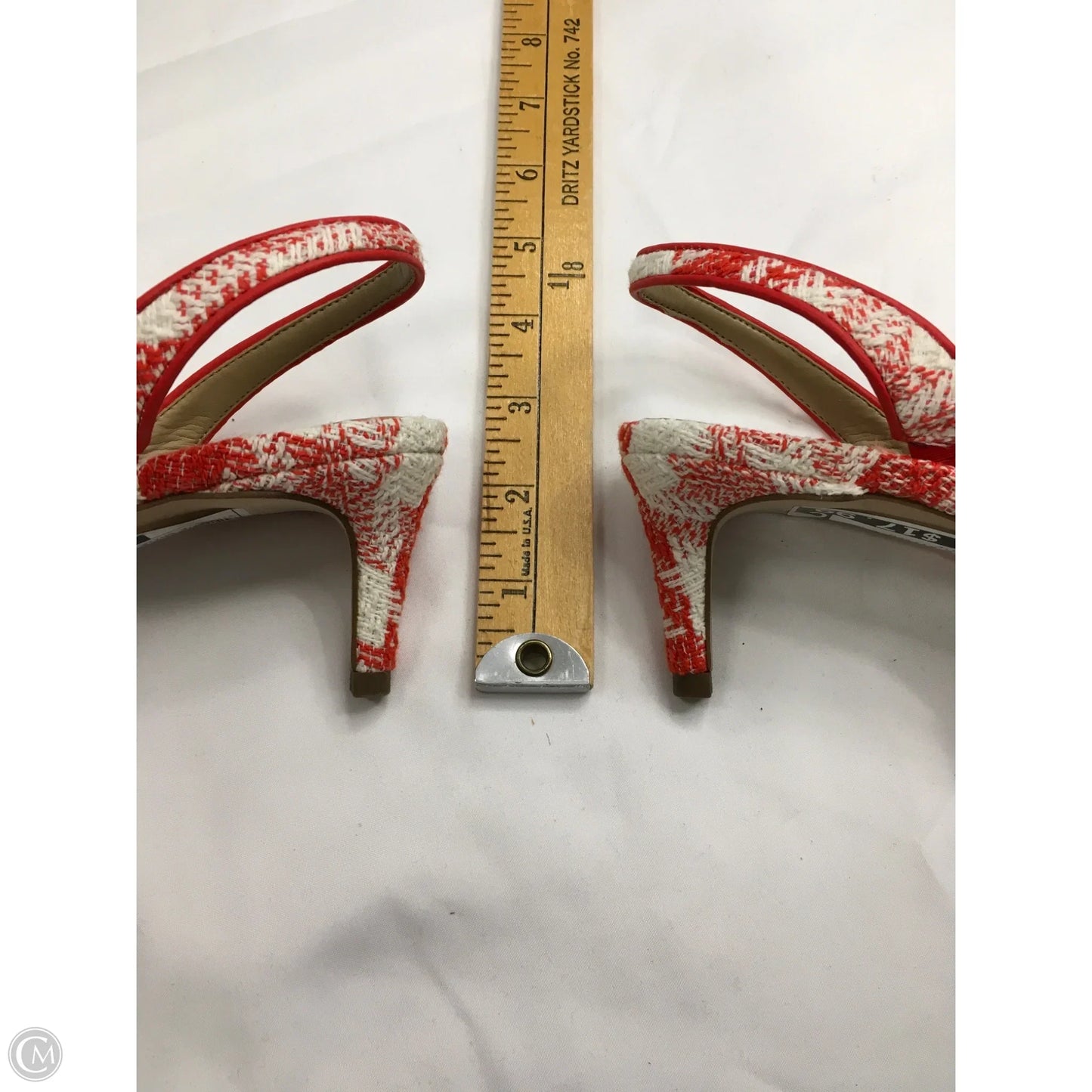 Shoes Heels Kitten By Ann Taylor In Orange & White, Size: 7