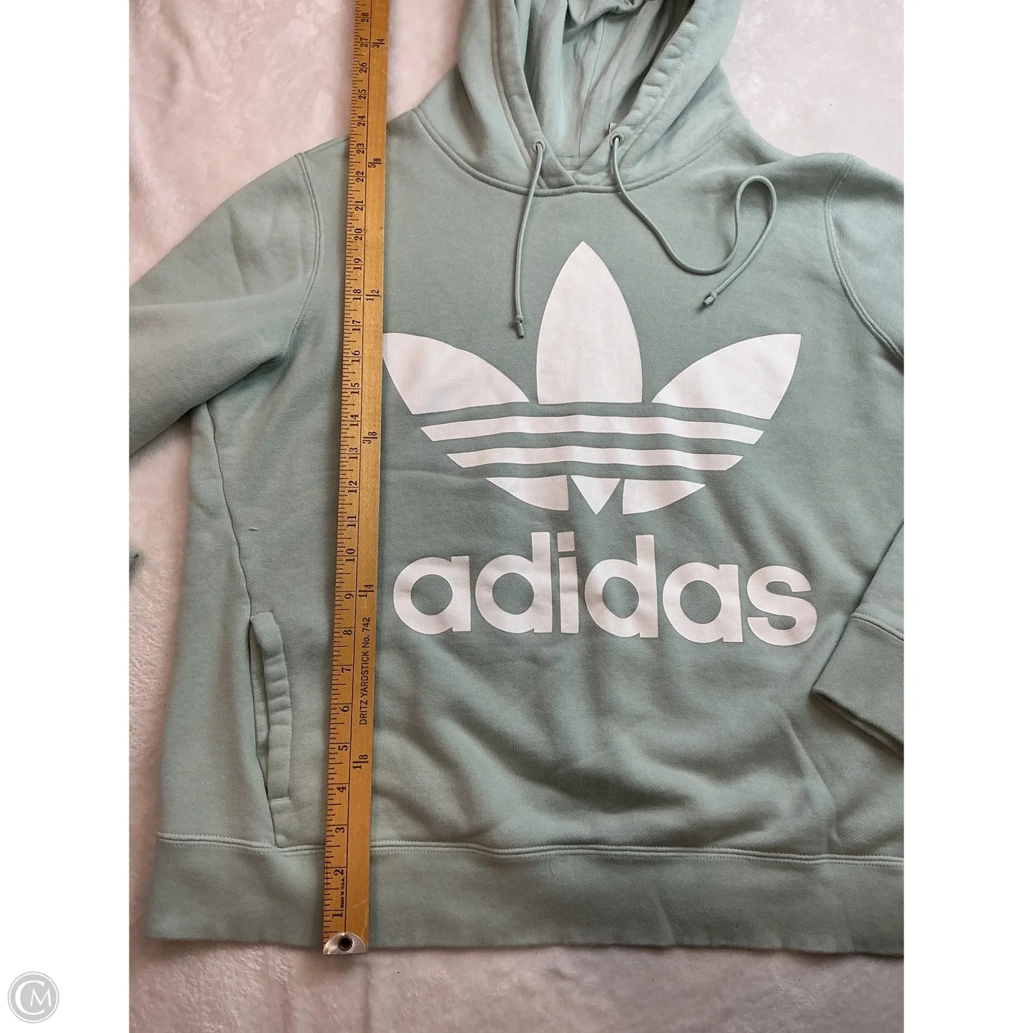 Athletic Sweatshirt Hoodie By Adidas In Green, Size: L