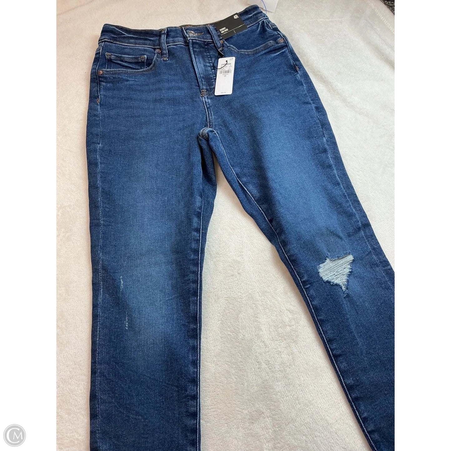Jeans Skinny By Express In Blue Denim, Size: 4