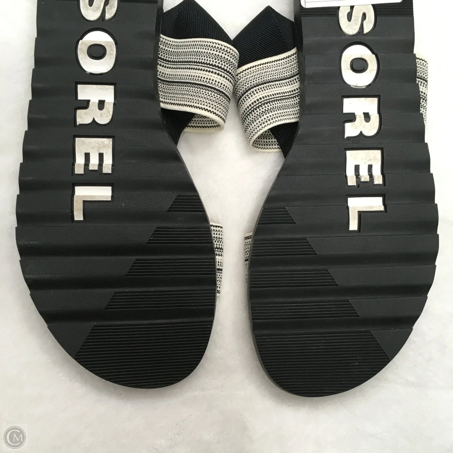 Sandals Flats By Sorel In Black & White, Size: 8
