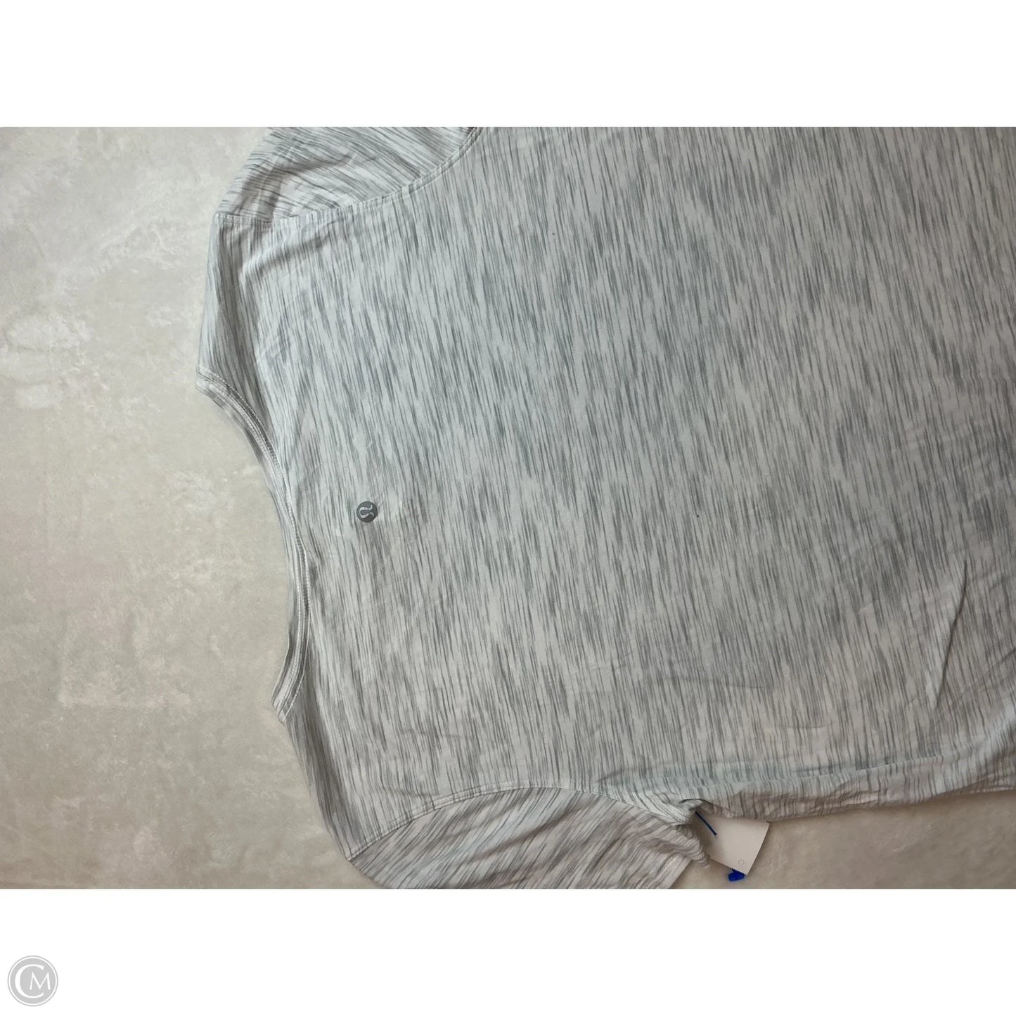 Athletic Top Short Sleeve By Lululemon In Grey, Size: L